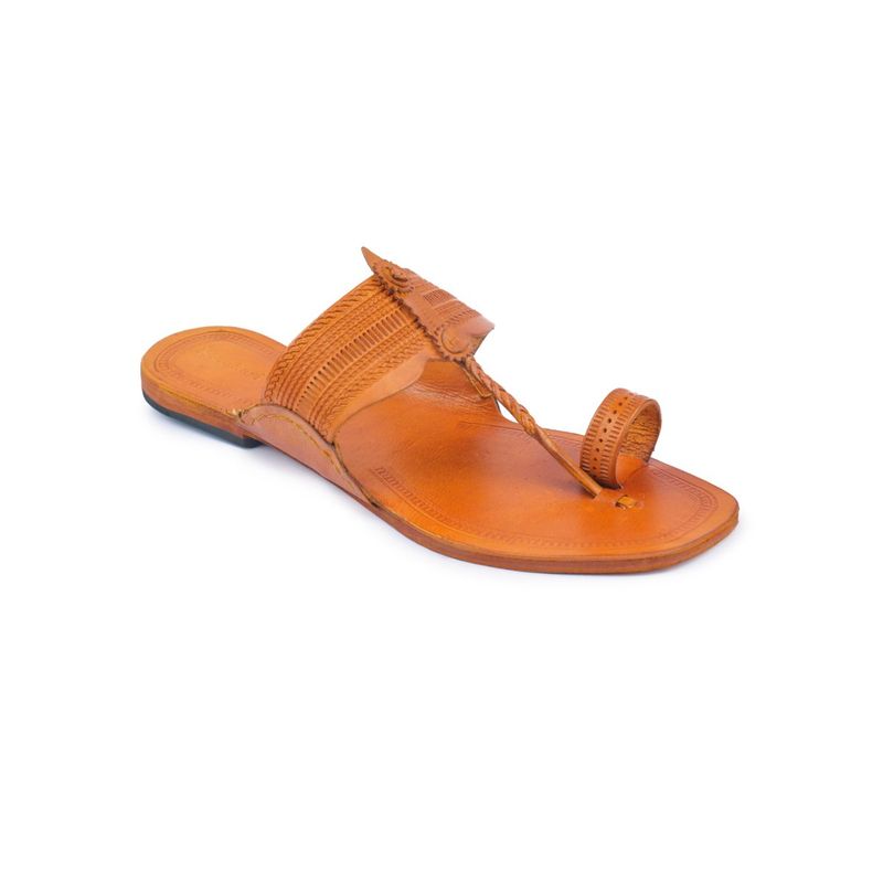 Korakari Tan Kolhapuri Chappal (UK 10)