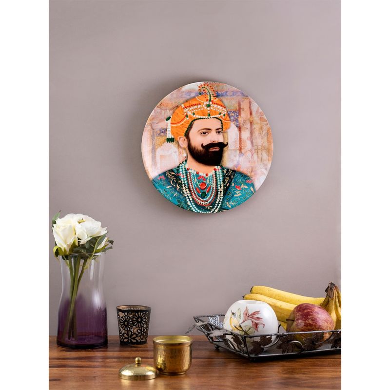 KOLOROBIA Mughal King Shah Jahan Decorative Wall Plates 8 Inch