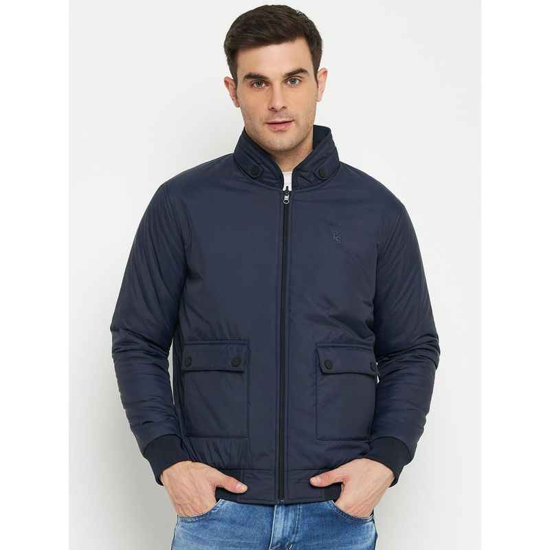 Cantabil Men Airforce Blue Casual Reversible Jacket (M)