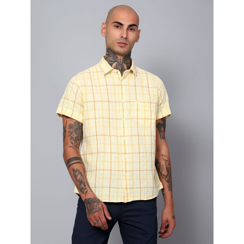 Cantabil Men Lemon Casual Shirt (38)