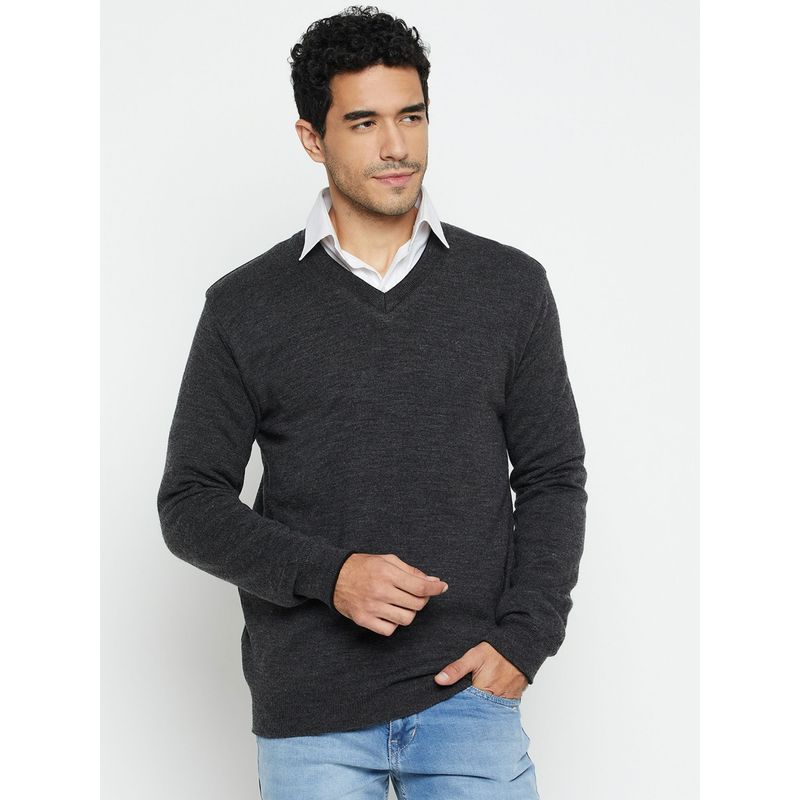 Cantabil Men Grey Casual Reversible Sweater (L)