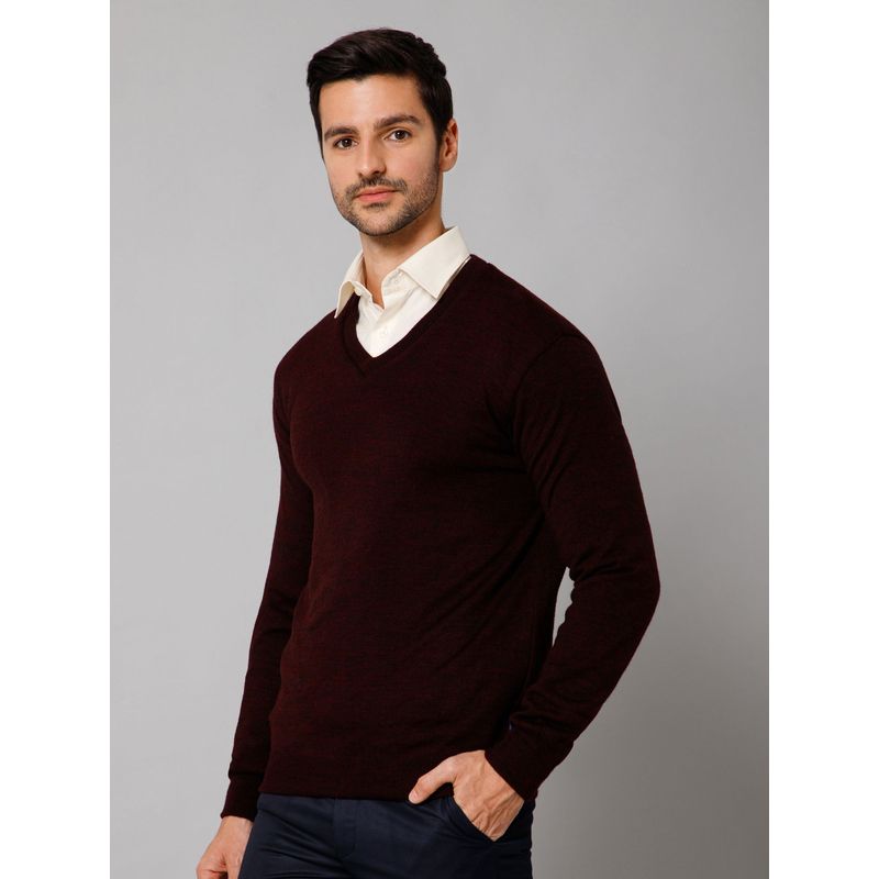 Cantabil Men Maroon Reversible Casual Sweater (XL)