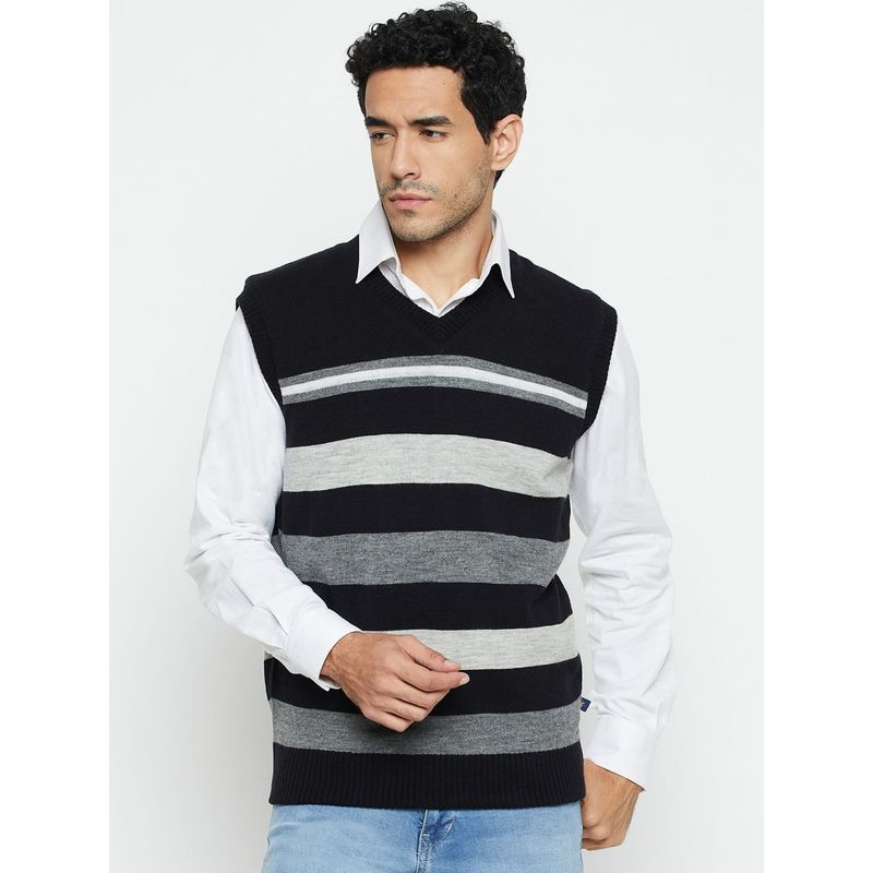 Cantabil Men Black Reversible Casual Sweater (M)