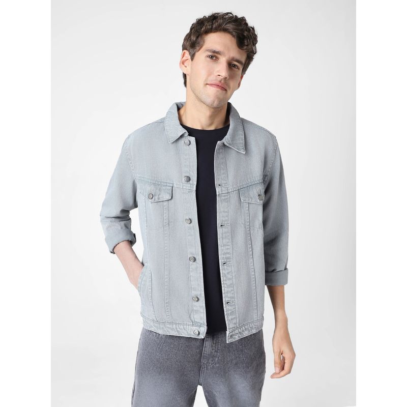 18908 Grey Slim Fit Jacket For Men