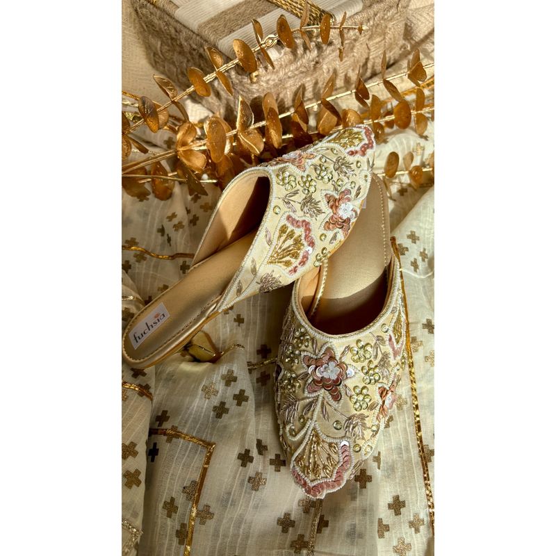 Fuchsia by Aashka Mehta Star Light Mules Heels (EURO 36)