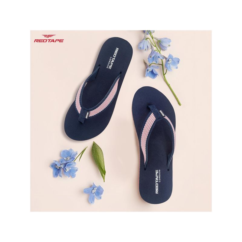Red Tape Women's Eva Comfort Flip Flop - Navy Blue (UK 4)
