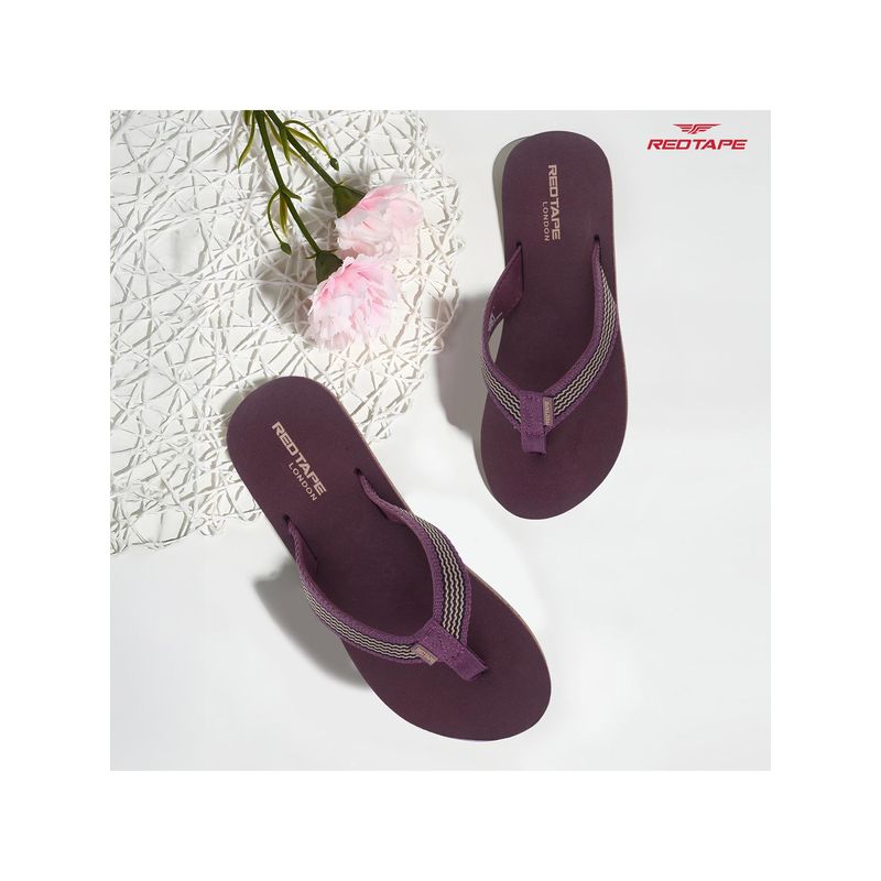 Red Tape Women's Eva Comfort Flip Flop - Purple (UK 4)