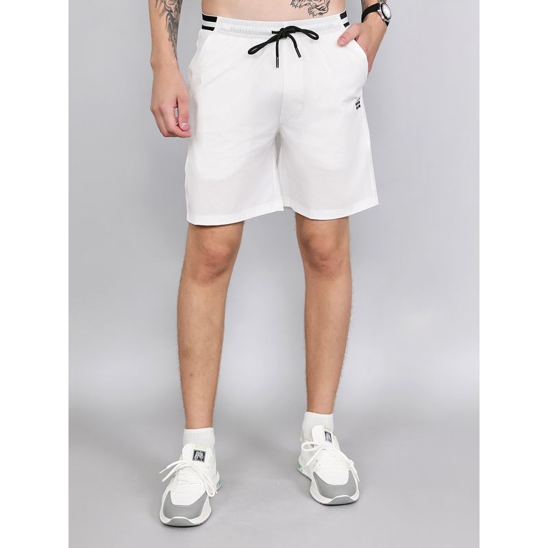 Rock.it Men White Regular Fit Solid Shorts (S)