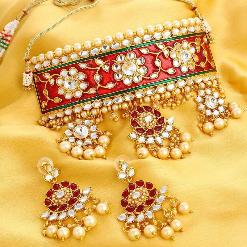 Buy Peora 18k Gold Plated Rani Padmavati Dulhan Bridal Wedding