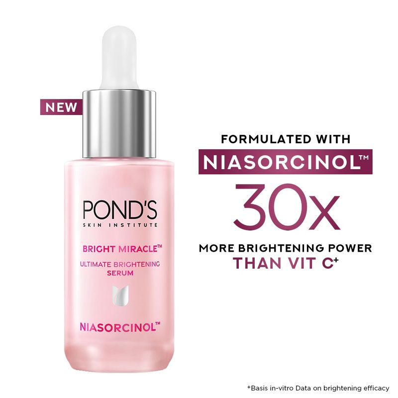Pond’s Bright Miracle Ultimate Brightening Serum with Niasorcinol, 100X better than Vit C, 30ml
