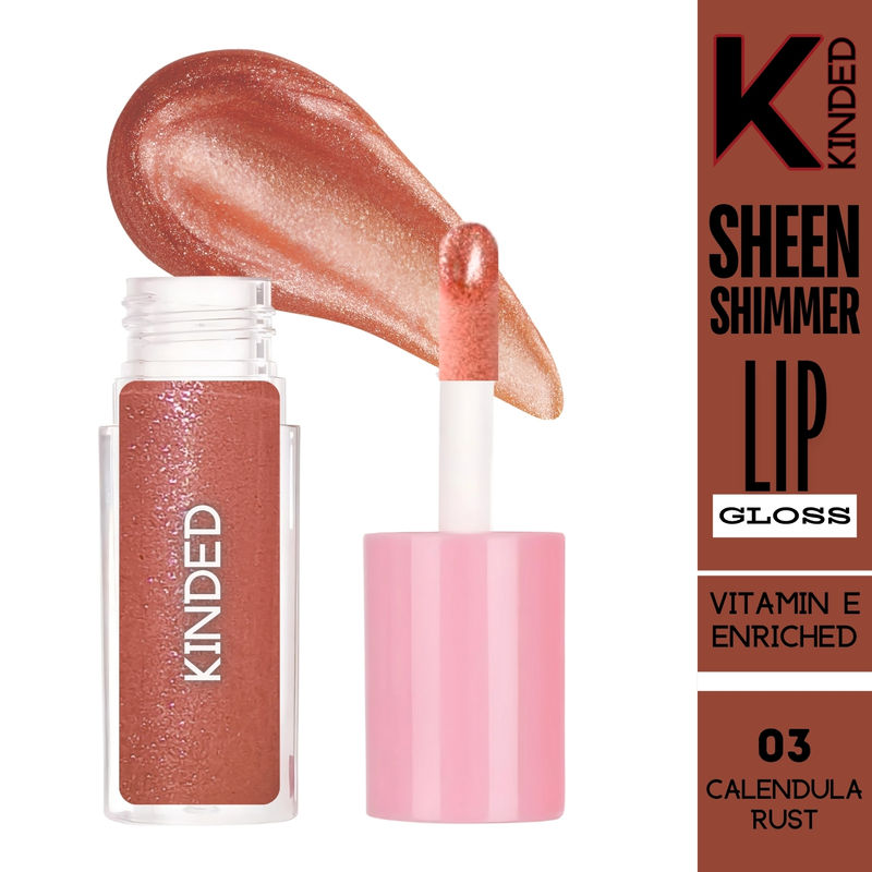 KINDED Sheen Shimmer Lip Gloss - 03 Calendula Rust