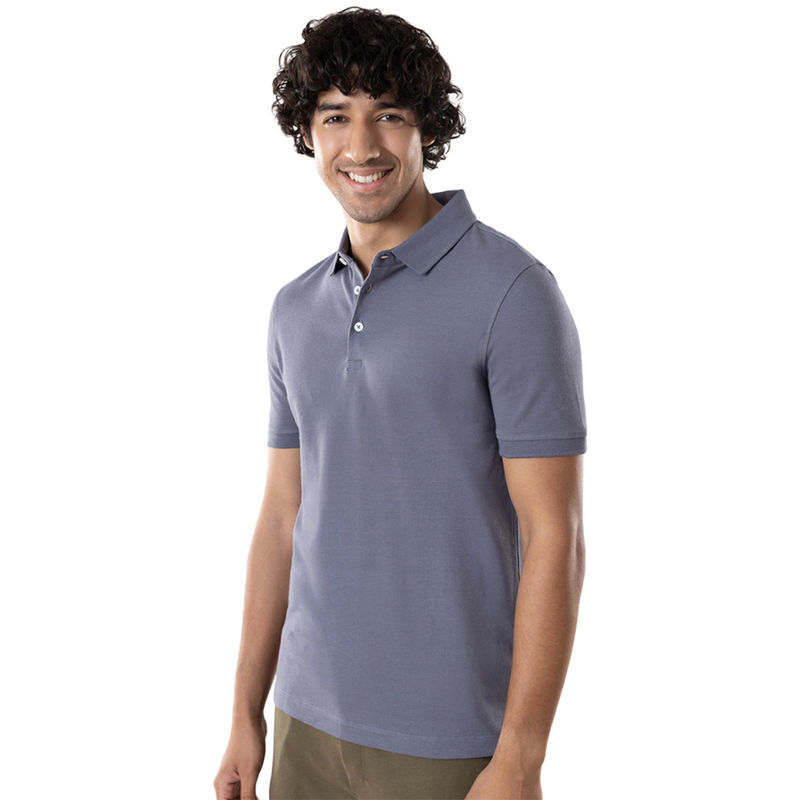 Gloot Anti Stain & Anti Odor Cotton Polo with No - Curl Collar - GLA001 Ocean Grey (S)