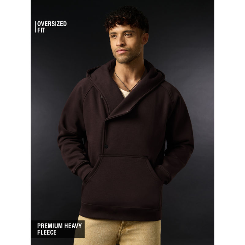 The Souled Store Oversized Hoodie Choco Brown Men Hoodies (M)
