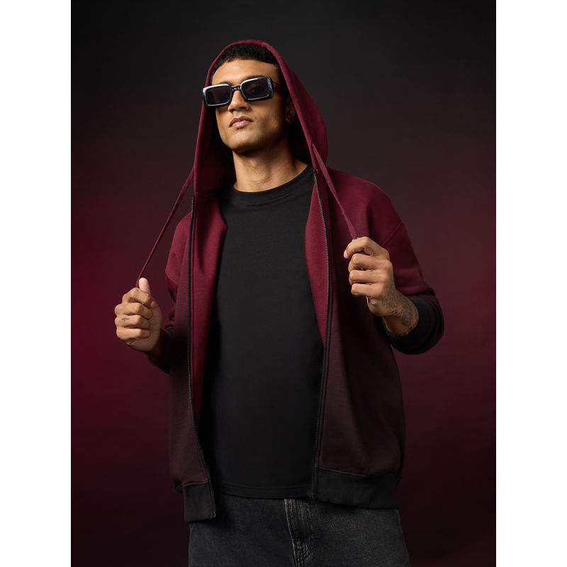 The Souled Store Zipper Aurora Men Oversized Hoodie (XS)