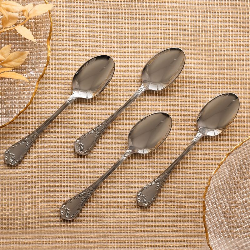 Pure Home + Living Set Of 4 Silver Stainless Steel Dessert Spoons Buy Pure Home + Living Set Of