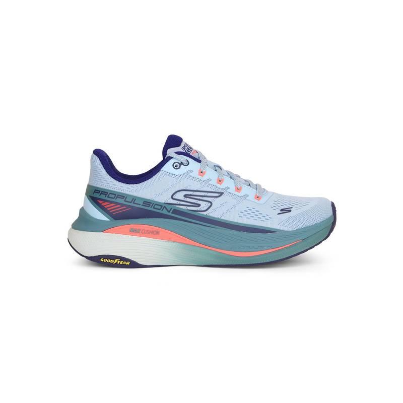 SKECHERS Women Max Cushioning Propulsion Blue Lace Up Running Shoes (US 7)