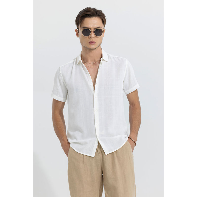 Snitch Men Bubble Line White Seer Sucker Shirt (M)