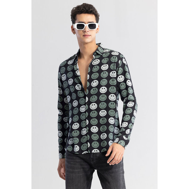 Snitch Men Happy Vibes Black Shirt (2XL)