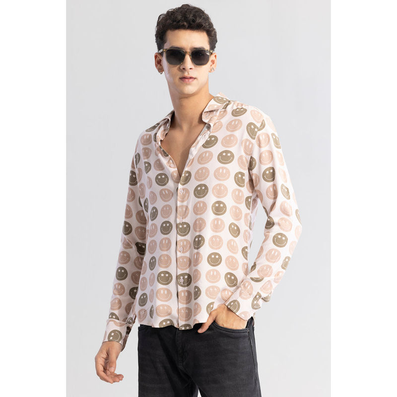 Snitch Men Happy Vibes Beige Shirt (L)