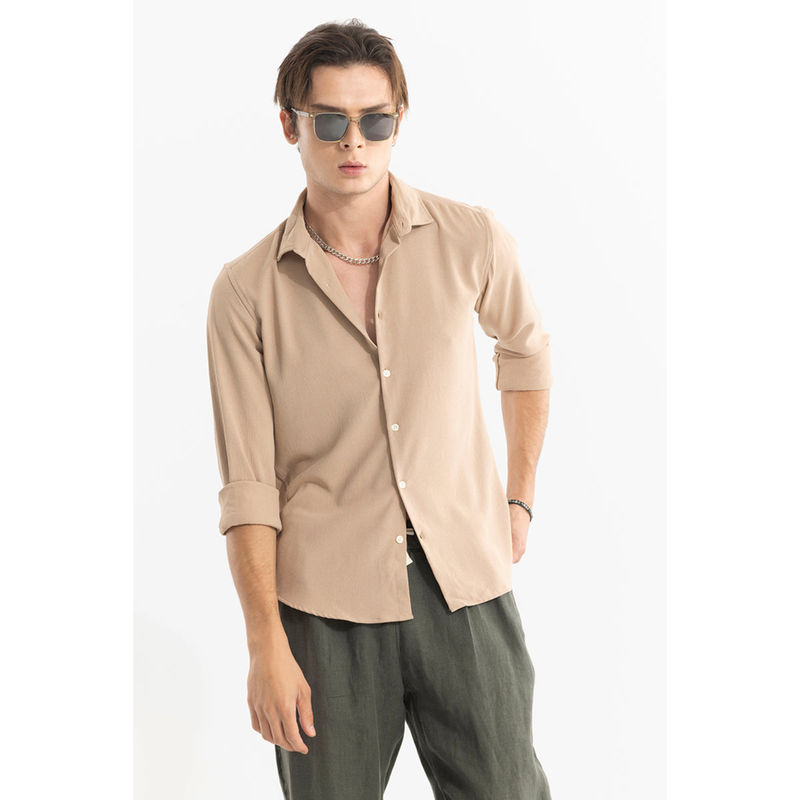 Snitch Men Chagrin Beige Shirt (2XL)