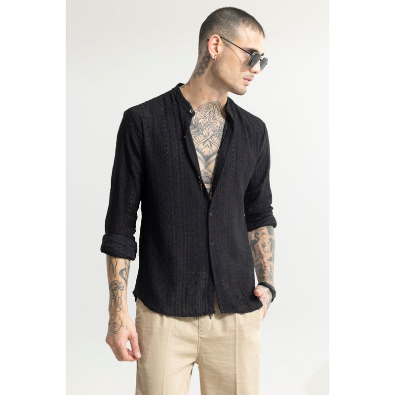 Snitch Men Crafted Canvas Black Shirt (S)