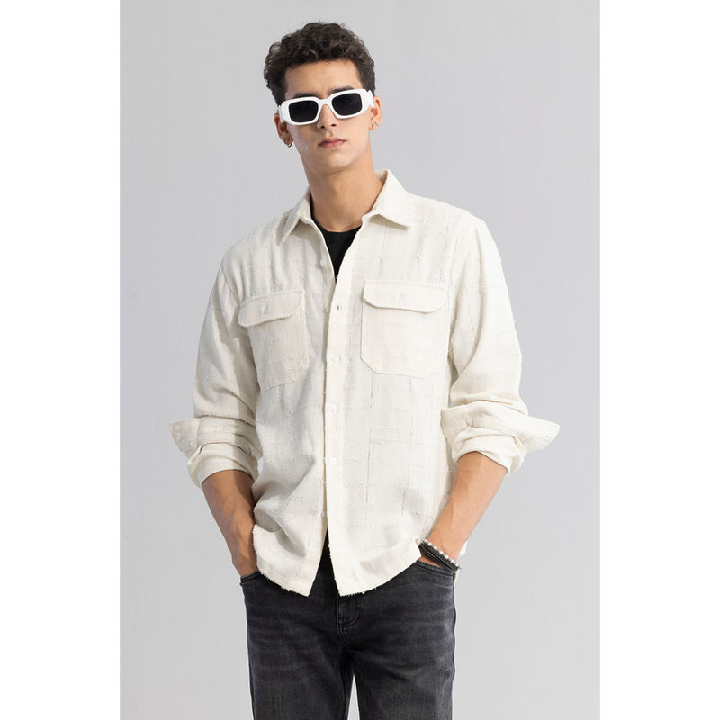 Snitch Men Fabric Fusion Cream Shirt (2XL)