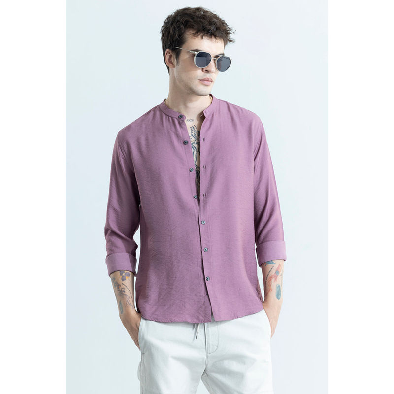 Snitch Men Calista Mauve Mandarin Shirt (L)