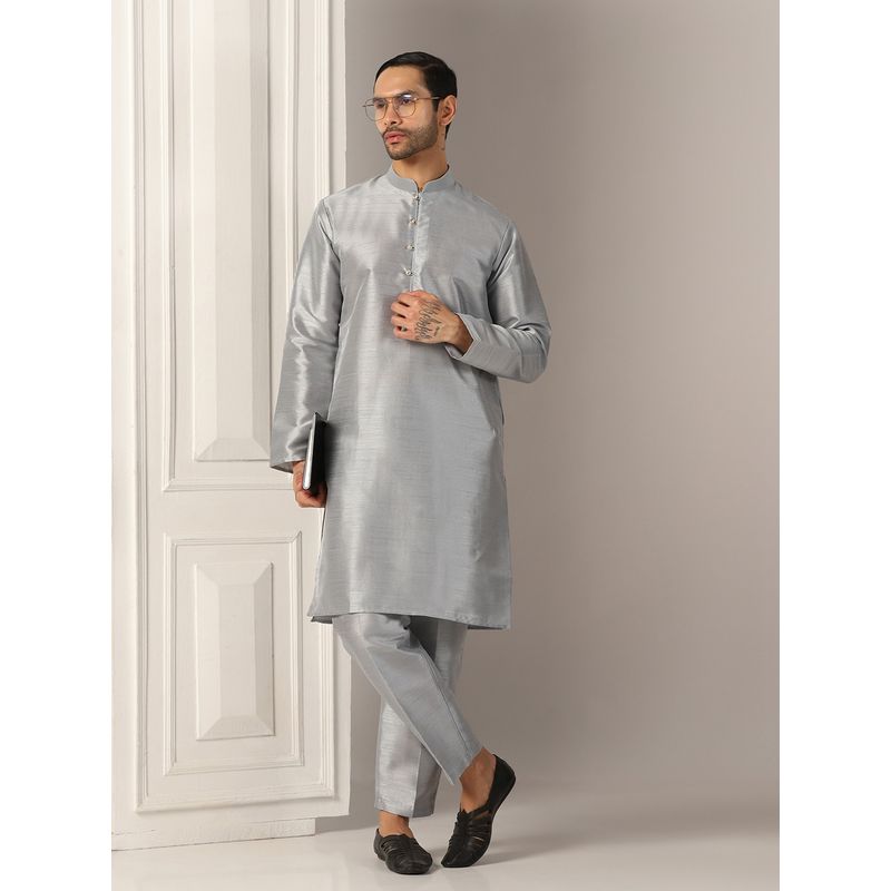 TAHVO Luxe Grey Kurta with Pant (36)