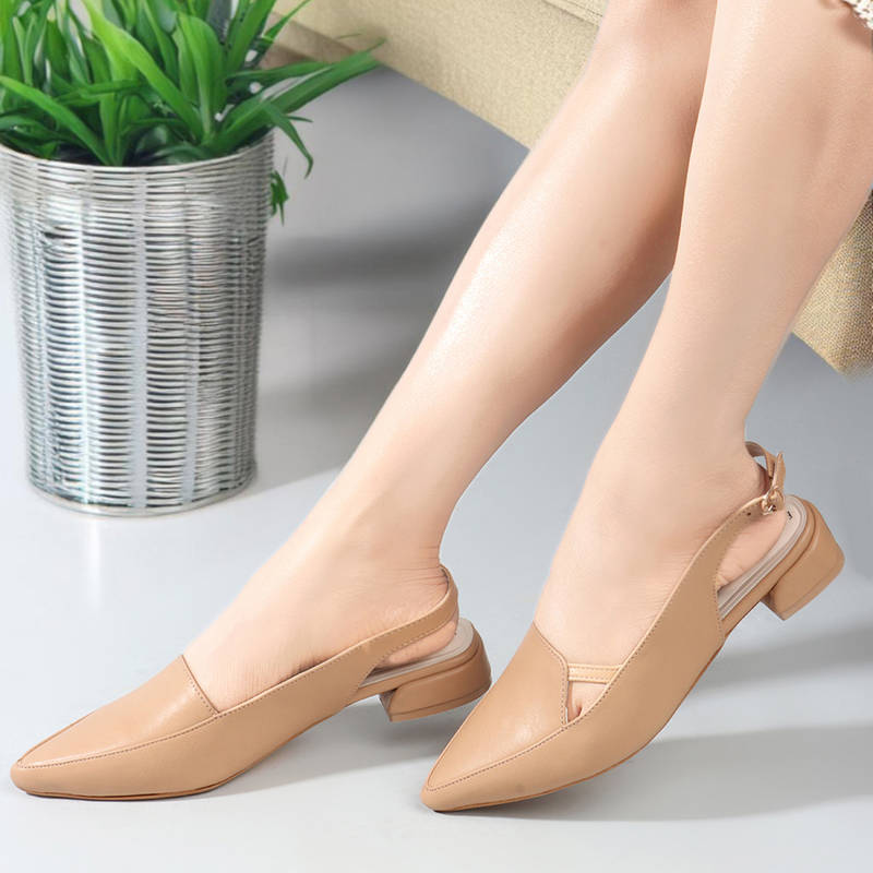 ELLE Beige Buckle Closure Party Wear Women Pumps (EURO 41)