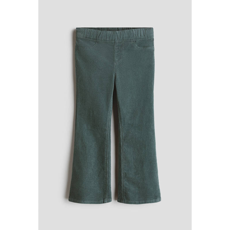 H&M Girls Green Flared corduroy treggings (1.5-2 Years)
