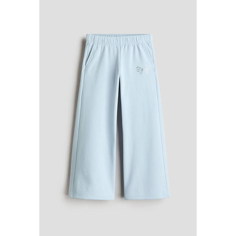 H&M Girls Blue Straight-leg brushed-inside joggers (8-9 Years)
