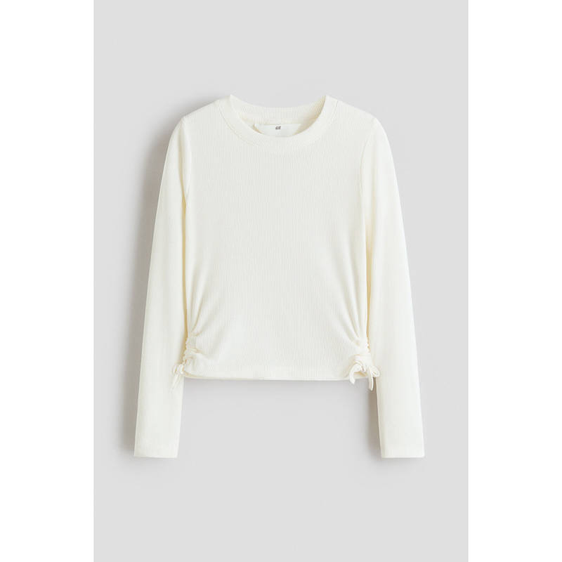 H&M Girls White Ribbed cotton top (8-10 Years)