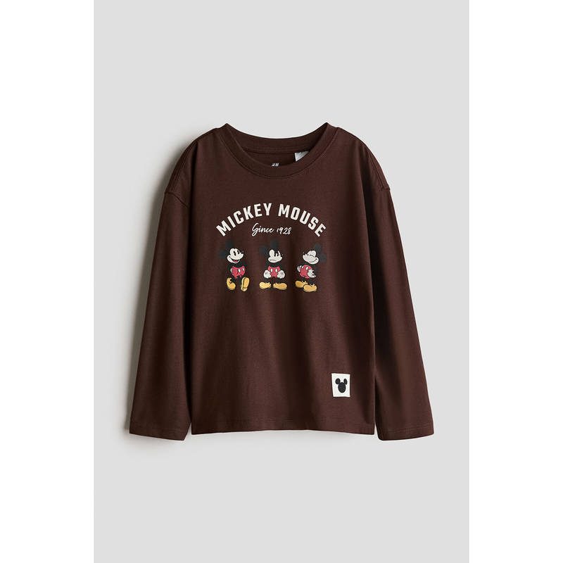 H&M Boys Brown Printed long-sleeved T-shirt (1.5-2 Years)