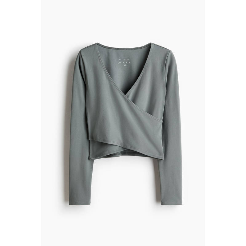 H&M Girls Green Sports wrap top (4-6 Years)