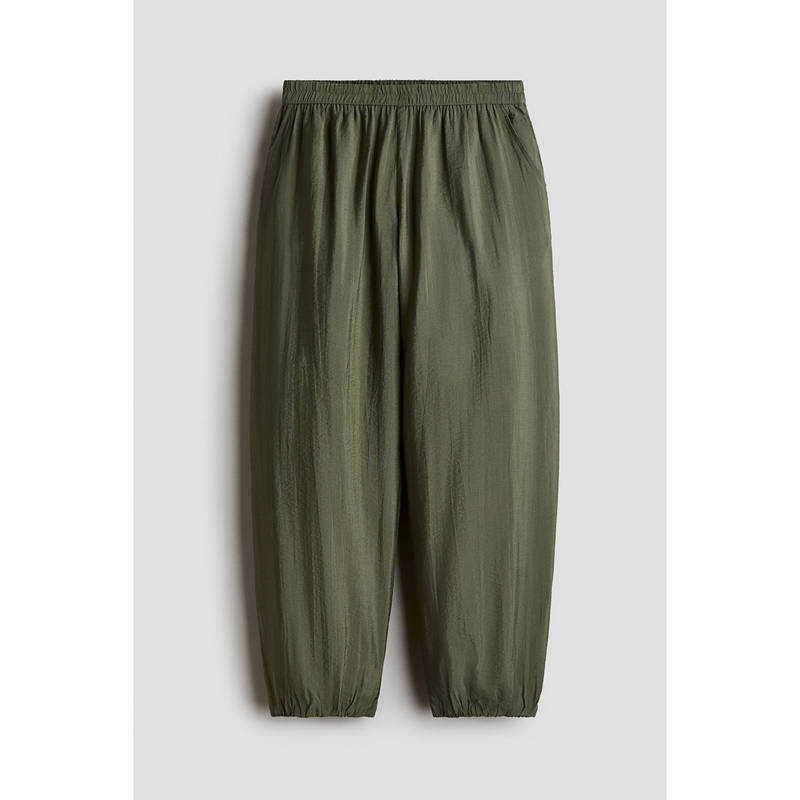 H&M Girls Green Crinkled balloon Joggers (10-11 Years)