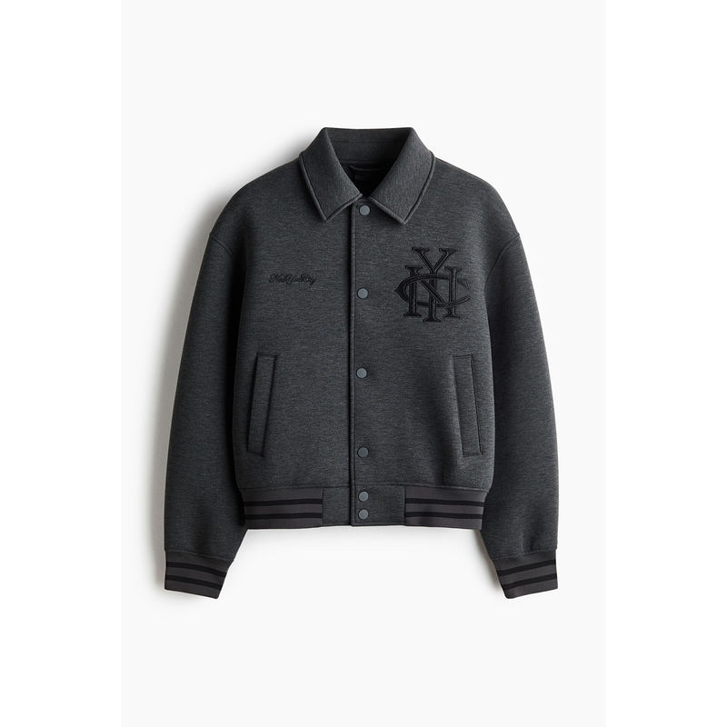H&M Men Grey Scuba baseball jacket (L)