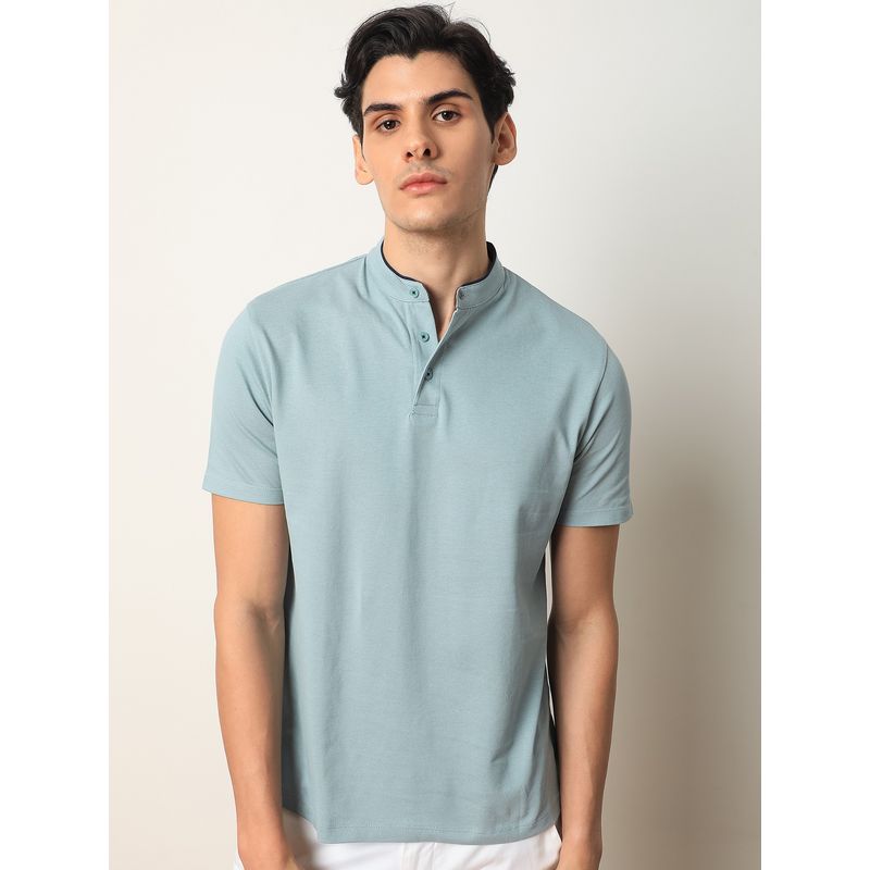 Rare Rabbit Barrie Smart Flat Knit T-Shirt Green (M)