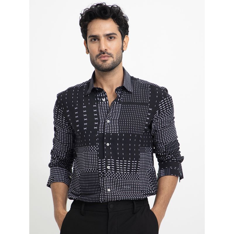 Rare Rabbit Comical Printed Shirt Black (S)