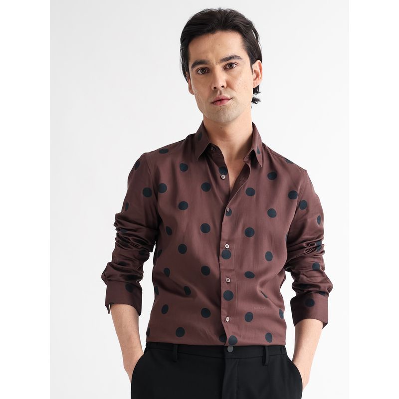 Rare Rabbit Dare Polka Print T-Shirt Brown (S)