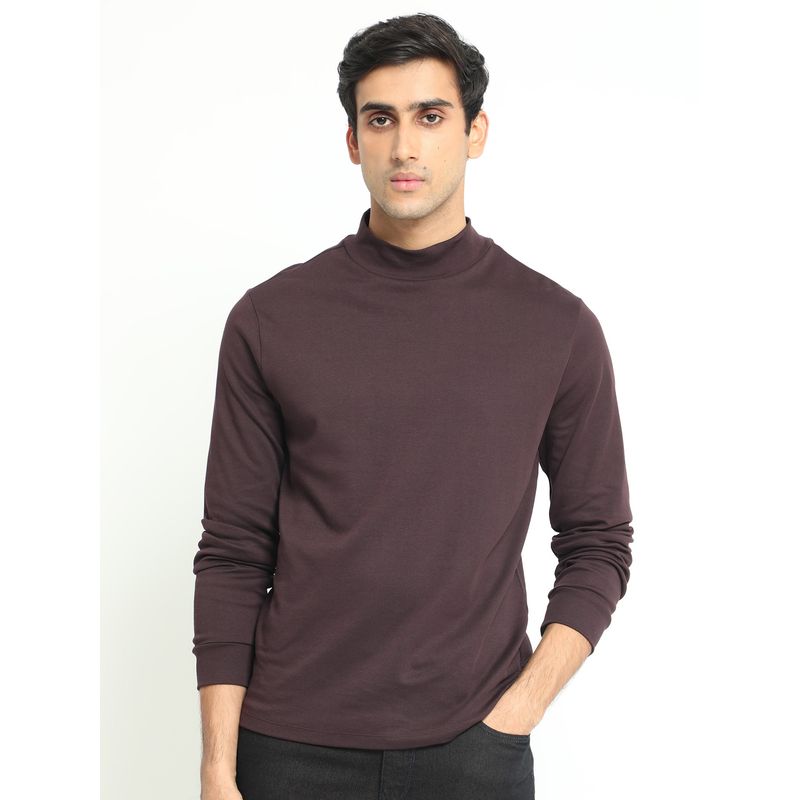 Rare Rabbit Mania Essential High Neck Sweatshirt Brown (L)