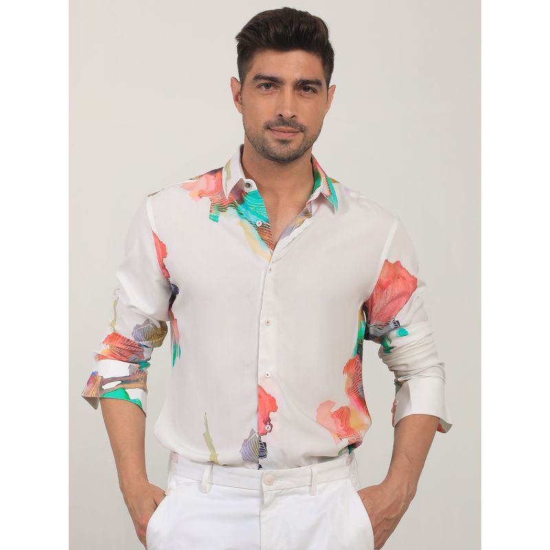 Rare Rabbit Painter Printed Shirt White (S)