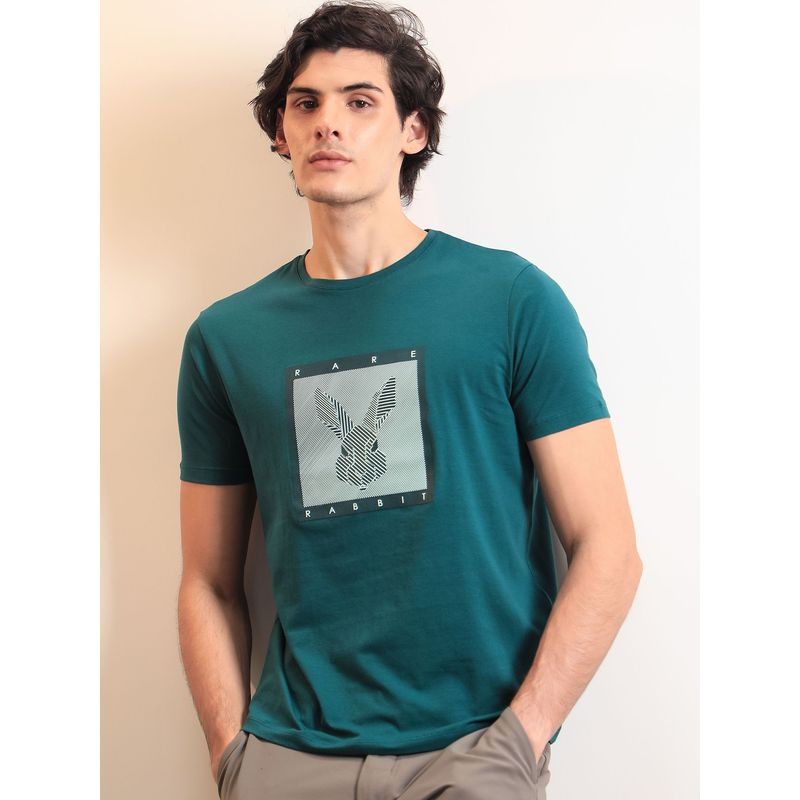 Rare Rabbit Princeton Graphic Printed T-Shirt Green (L)