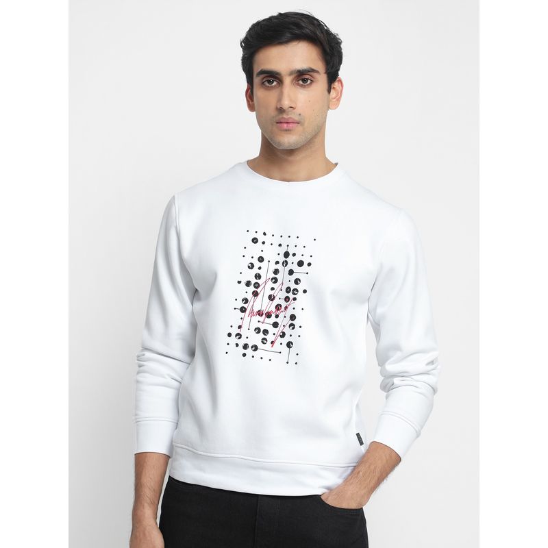 Rare Rabbit Venice Smart Graphic Sweatshirt White (2XL)