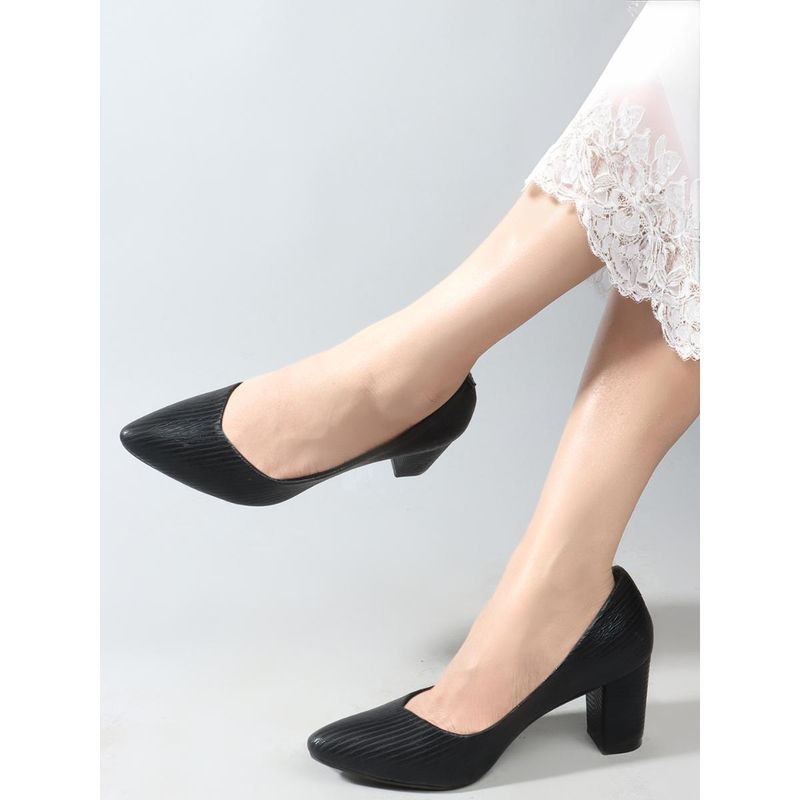 Carlton London Black Slip On Party Women Pumps (EURO 37)