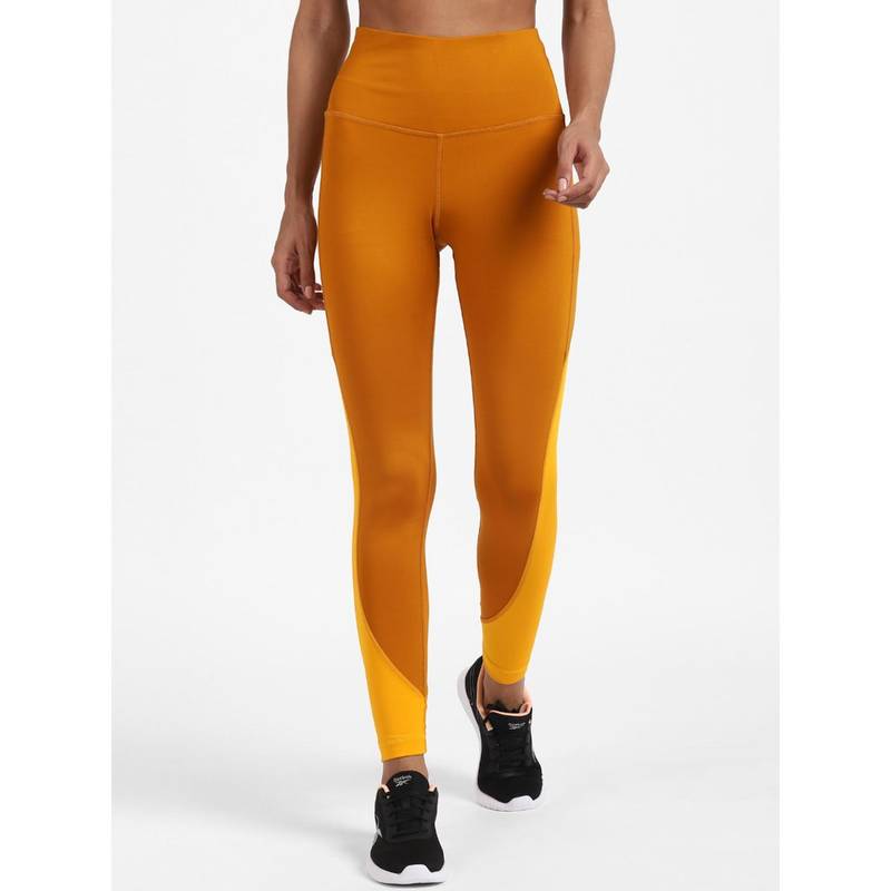 Reebok Wor Rib Tight Mustard Training Tights (XS)
