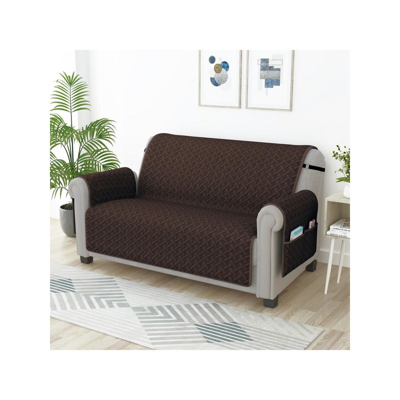 Story@Home Microfiber Solid 2 Seater Sofa Cover - Brown (2 Seater)