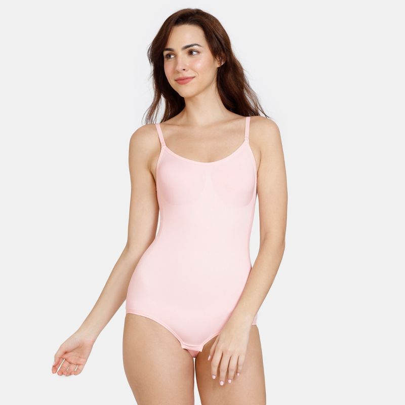 Zivame All Day Seamless Bodysuit - Crystal Rose -Pink (XL)
