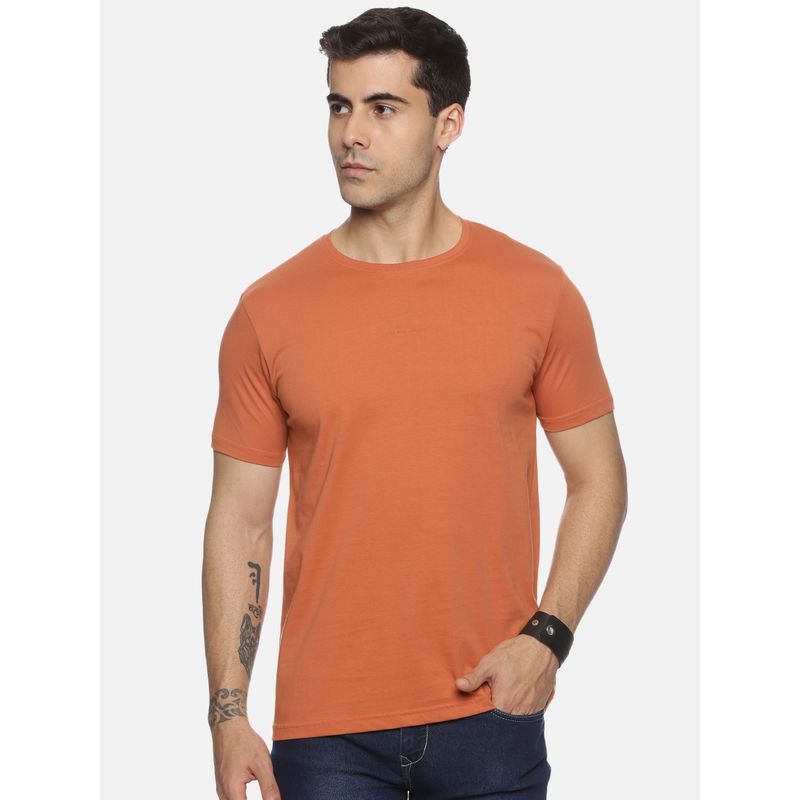 MELVIN JONES Brick Cotton Round Neck T-Shirt (S)