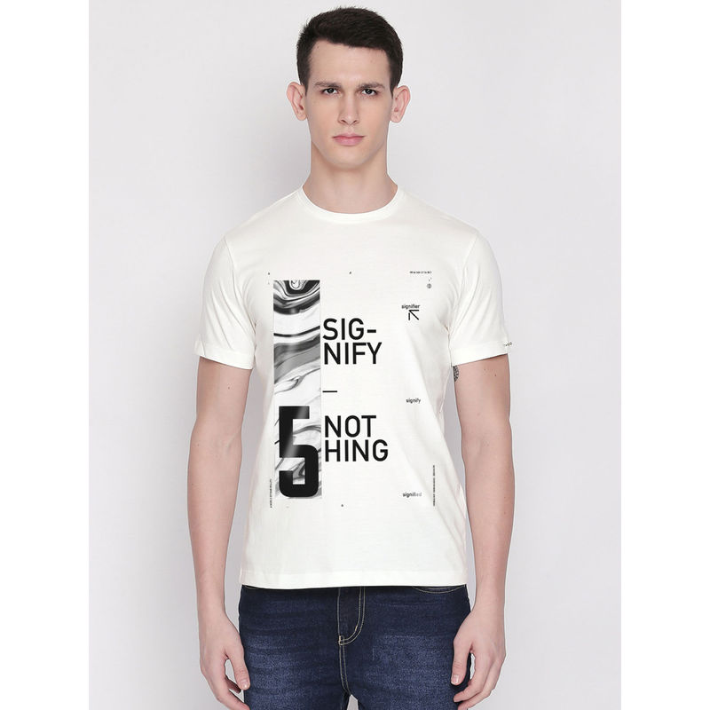 THREADCURRY Signify Nothing Creative Graphic Printed T-Shirt for Men (XL)