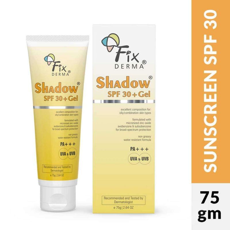 Fixderma Shadow Sunscreen SPF 30+ Gel For Oily Skin Acne Prone, PA+++ Protection, UVA UVB